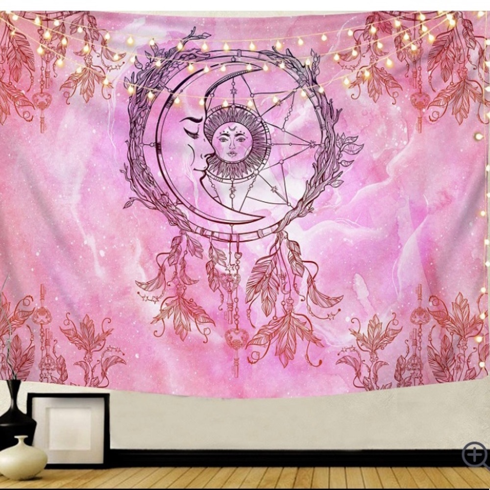 Color Mandala Tapestry & Clip Fairy Lights